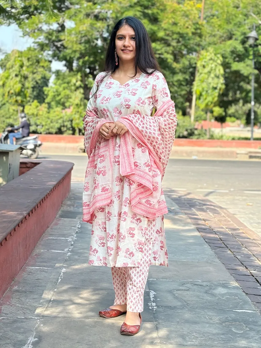 Soft Pink Serenade With Dupatta Suit Set
